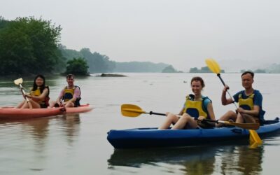 Kayaking down the River